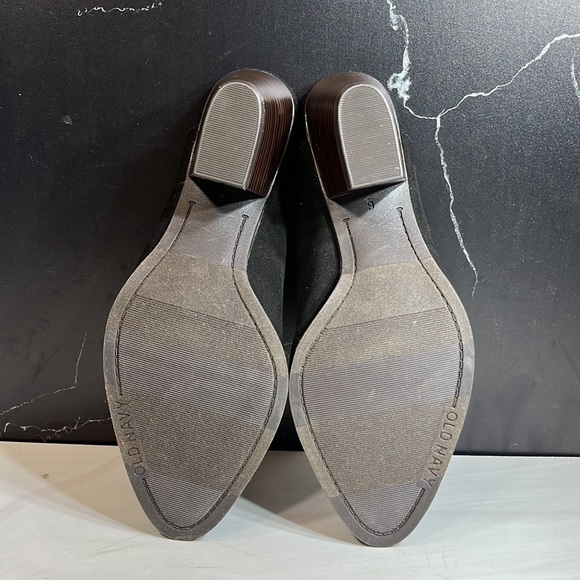 Old Navy Slip-On Pointed Toe Heel Suede Black sz 6 - Picture 8 of 9